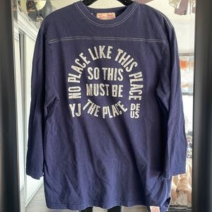 Navy Graphic Long Sleeve Shirt